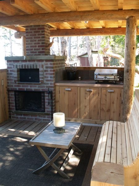 Outdoor fireplace & cooking station…..