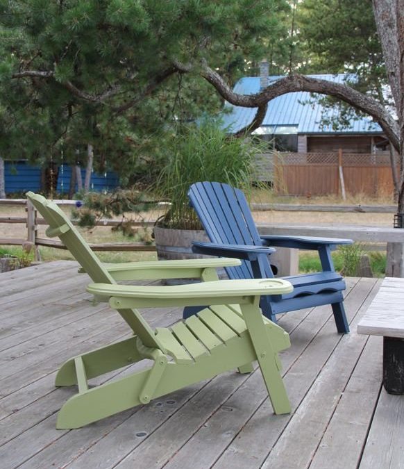 Painting the adirondack and wicker chairs…..